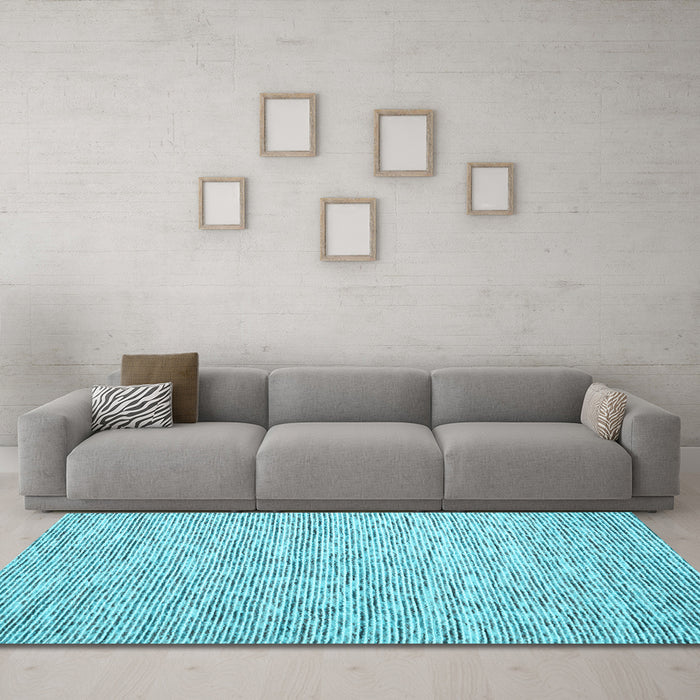 Machine Washable Abstract Light Blue Contemporary Rug in a Living Room, wshcon1839lblu