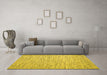 Machine Washable Abstract Yellow Contemporary Rug in a Living Room, wshcon1839yw