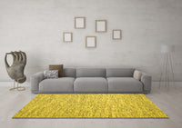 Machine Washable Abstract Yellow Contemporary Rug, wshcon1839yw