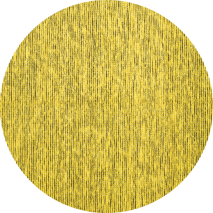 Round Machine Washable Abstract Yellow Contemporary Rug, wshcon1839yw