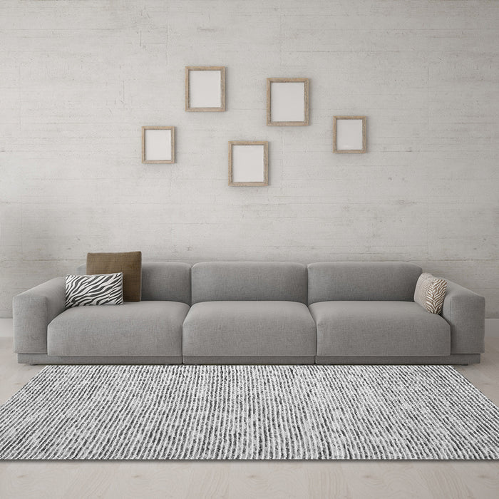 Machine Washable Abstract Gray Contemporary Rug in a Living Room,, wshcon1839gry
