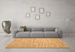 Machine Washable Abstract Orange Contemporary Area Rugs in a Living Room, wshcon1839org