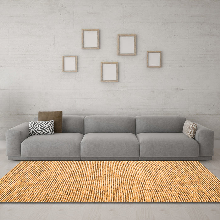 Machine Washable Abstract Orange Contemporary Area Rugs in a Living Room, wshcon1839org