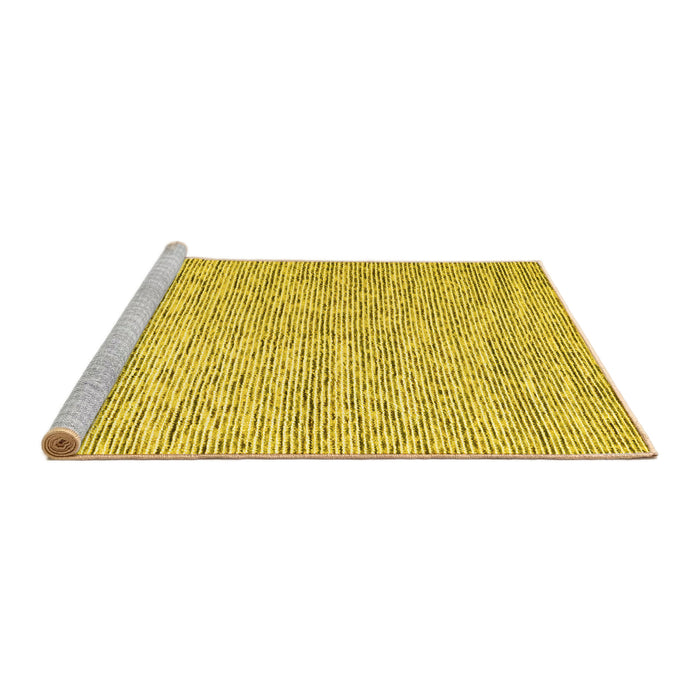 Sideview of Machine Washable Abstract Yellow Contemporary Rug, wshcon1839yw