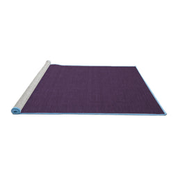 Sideview of Machine Washable Abstract Blue Contemporary Rug, wshcon183blu