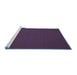 Sideview of Machine Washable Abstract Blue Contemporary Rug, wshcon183blu