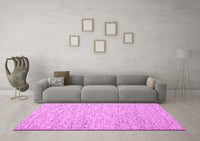 Machine Washable Abstract Pink Contemporary Rug, wshcon1840pnk