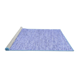 Sideview of Machine Washable Abstract Blue Contemporary Rug, wshcon1840blu