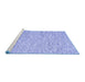 Sideview of Machine Washable Abstract Blue Contemporary Rug, wshcon1840blu