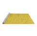 Sideview of Machine Washable Abstract Yellow Contemporary Rug, wshcon1840yw