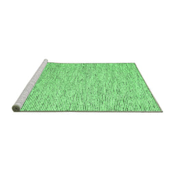 Sideview of Machine Washable Abstract Emerald Green Contemporary Area Rugs, wshcon1840emgrn