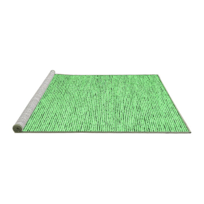 Sideview of Machine Washable Abstract Emerald Green Contemporary Area Rugs, wshcon1840emgrn