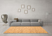 Machine Washable Abstract Orange Contemporary Area Rugs in a Living Room, wshcon1840org