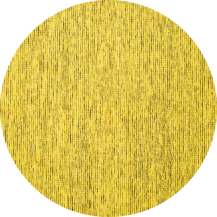 Round Abstract Yellow Contemporary Rug, con1840yw