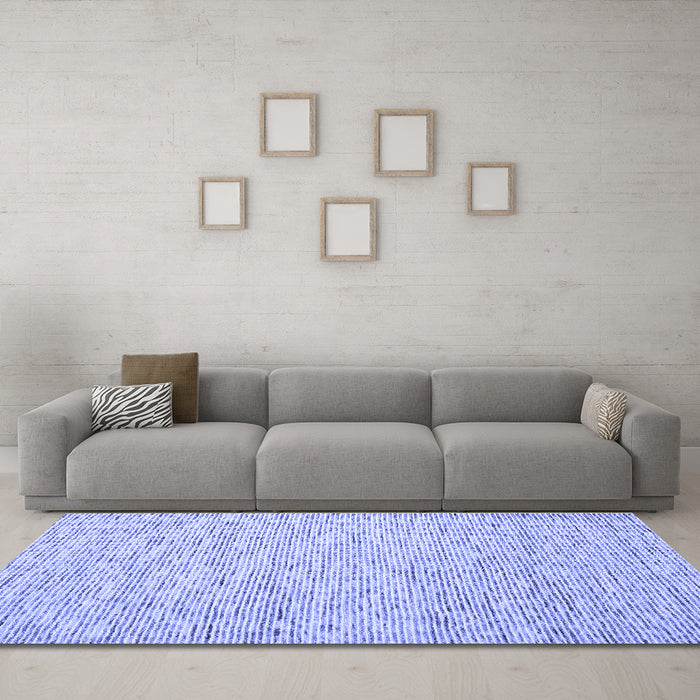 Machine Washable Abstract Blue Contemporary Rug in a Living Room, wshcon1840blu