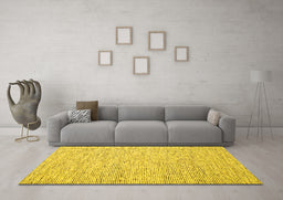 Machine Washable Abstract Yellow Contemporary Rug in a Living Room, wshcon1840yw