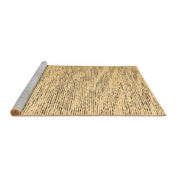 Sideview of Machine Washable Abstract Brown Contemporary Rug, wshcon1841brn
