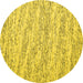 Round Abstract Yellow Contemporary Rug, con1841yw