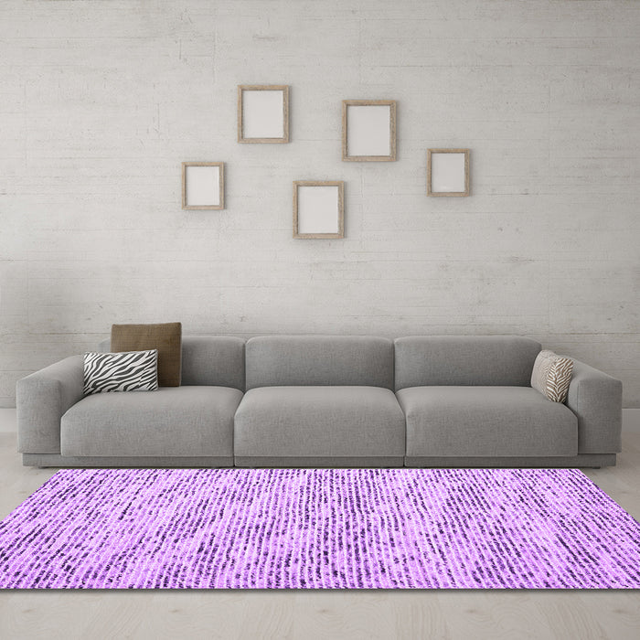 Machine Washable Abstract Purple Contemporary Area Rugs in a Living Room, wshcon1841pur