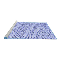 Sideview of Machine Washable Abstract Blue Contemporary Rug, wshcon1841blu