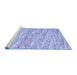 Sideview of Machine Washable Abstract Blue Contemporary Rug, wshcon1841blu