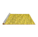 Sideview of Machine Washable Abstract Yellow Contemporary Rug, wshcon1841yw