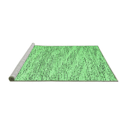 Sideview of Machine Washable Abstract Emerald Green Contemporary Area Rugs, wshcon1841emgrn