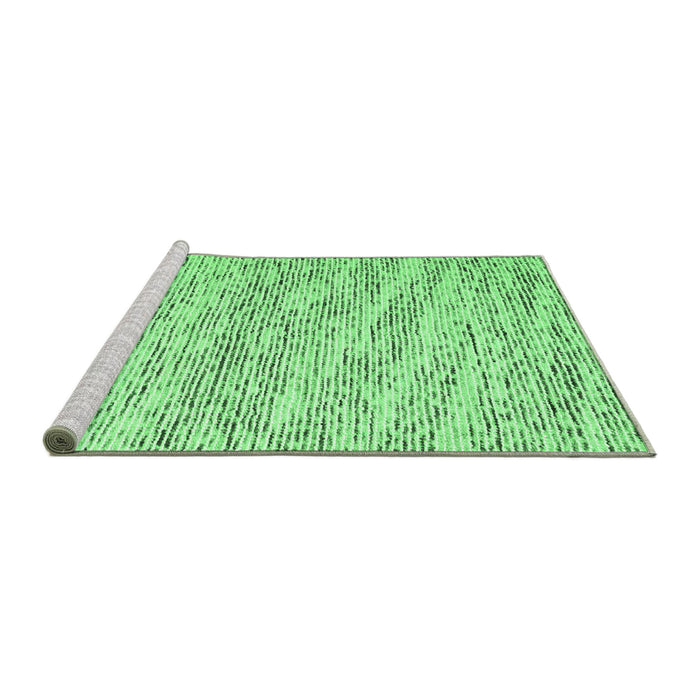 Sideview of Machine Washable Abstract Emerald Green Contemporary Area Rugs, wshcon1841emgrn