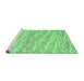 Sideview of Machine Washable Abstract Emerald Green Contemporary Area Rugs, wshcon1841emgrn