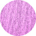 Round Abstract Pink Contemporary Rug, con1841pnk