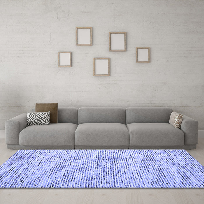 Machine Washable Abstract Blue Contemporary Rug in a Living Room, wshcon1841blu