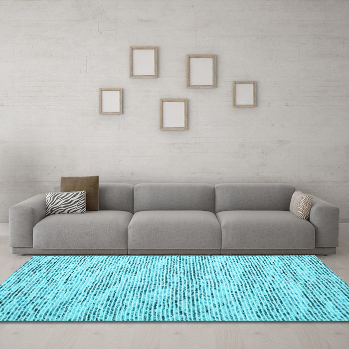 Machine Washable Abstract Light Blue Contemporary Rug in a Living Room, wshcon1841lblu
