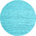 Round Machine Washable Abstract Light Blue Contemporary Rug, wshcon1842lblu