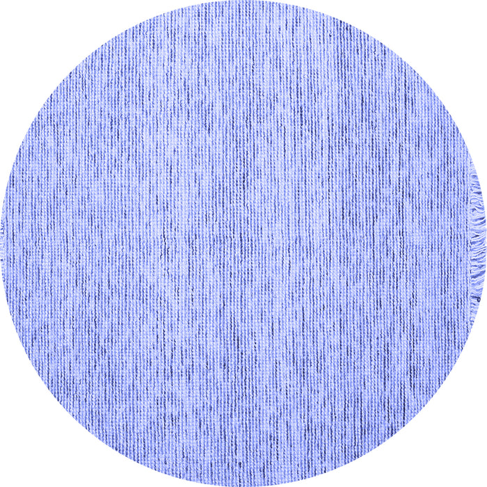 Round Abstract Blue Contemporary Rug, con1842blu