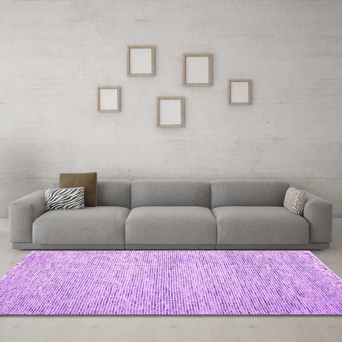 Machine Washable Abstract Purple Contemporary Area Rugs in a Living Room, wshcon1842pur
