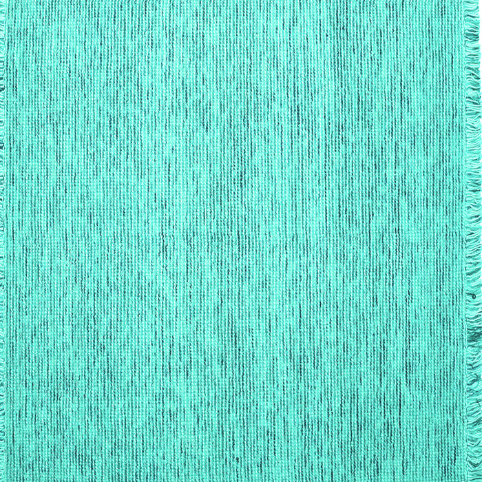 Square Abstract Turquoise Contemporary Rug, con1842turq