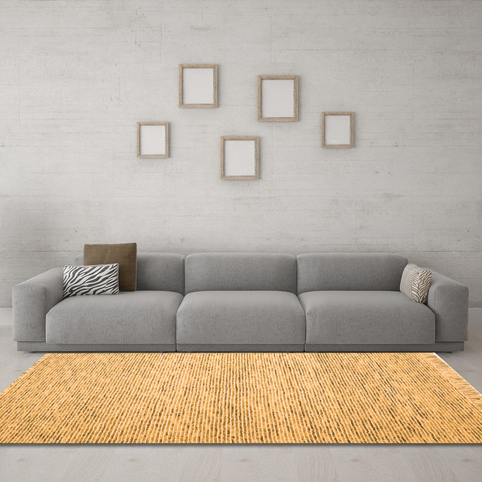 Machine Washable Abstract Orange Contemporary Area Rugs in a Living Room, wshcon1842org
