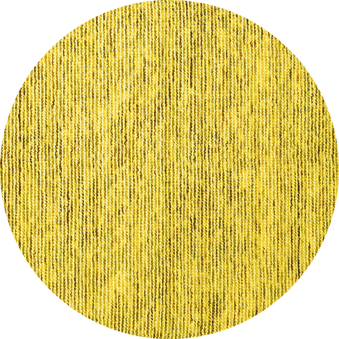 Round Abstract Yellow Contemporary Rug, con1843yw