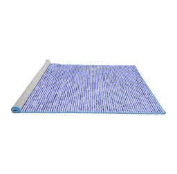 Sideview of Machine Washable Abstract Blue Contemporary Rug, wshcon1843blu