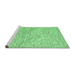 Sideview of Machine Washable Abstract Emerald Green Contemporary Area Rugs, wshcon1843emgrn