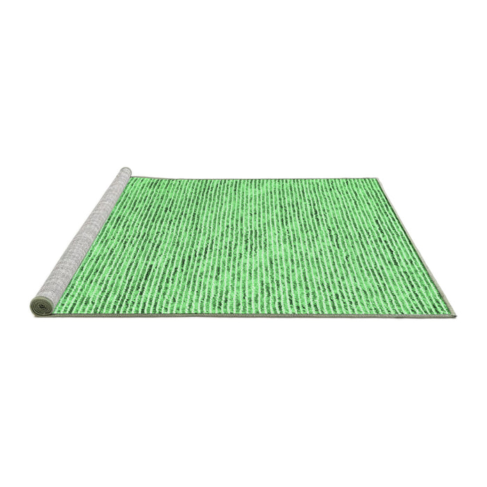 Sideview of Machine Washable Abstract Emerald Green Contemporary Area Rugs, wshcon1843emgrn
