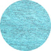 Round Machine Washable Abstract Light Blue Contemporary Rug, wshcon1843lblu