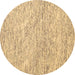 Round Abstract Brown Contemporary Rug, con1843brn