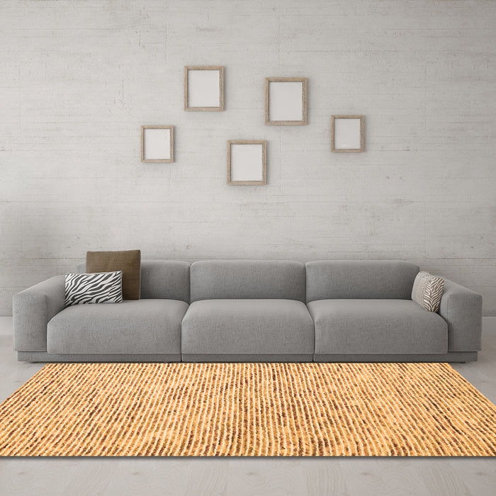 Machine Washable Abstract Orange Contemporary Area Rugs in a Living Room, wshcon1843org