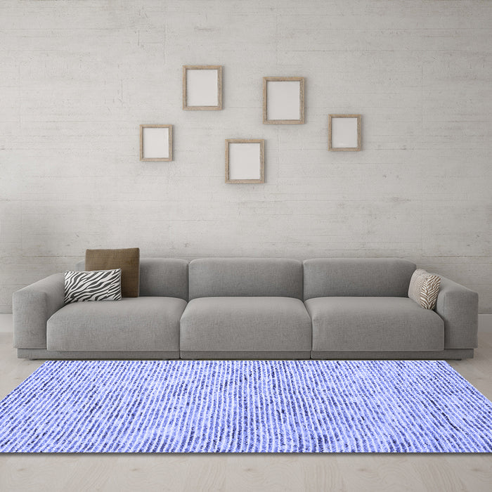 Machine Washable Abstract Blue Contemporary Rug in a Living Room, wshcon1843blu