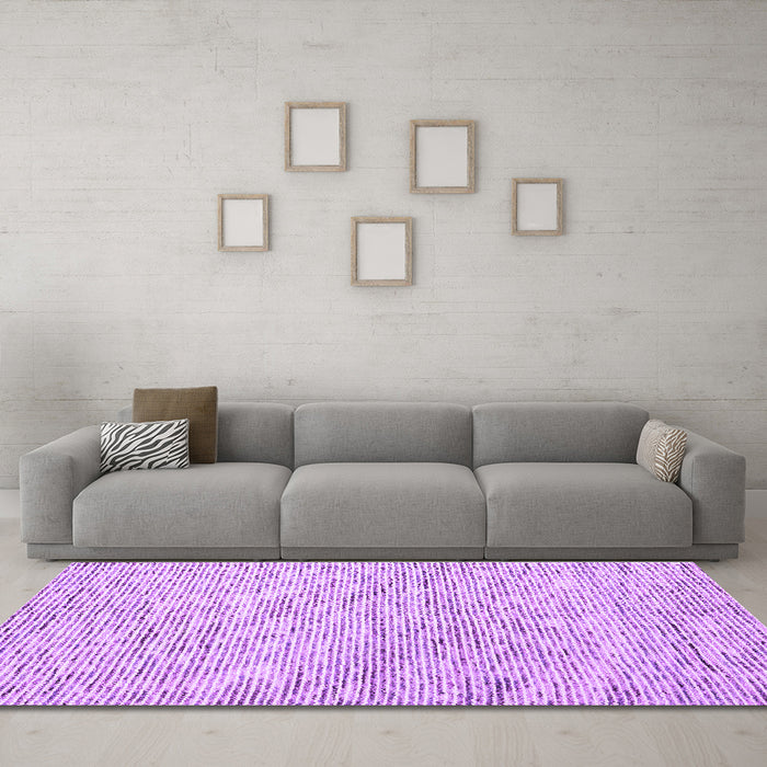 Machine Washable Abstract Purple Contemporary Area Rugs in a Living Room, wshcon1843pur