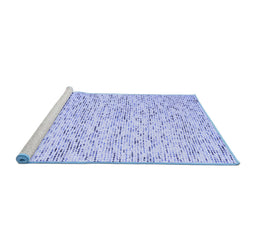 Sideview of Machine Washable Abstract Blue Contemporary Rug, wshcon1844blu