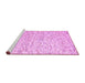 Sideview of Machine Washable Abstract Pink Contemporary Rug, wshcon1844pnk