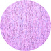 Round Machine Washable Abstract Purple Contemporary Area Rugs, wshcon1844pur