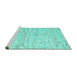 Sideview of Machine Washable Abstract Turquoise Contemporary Area Rugs, wshcon1844turq